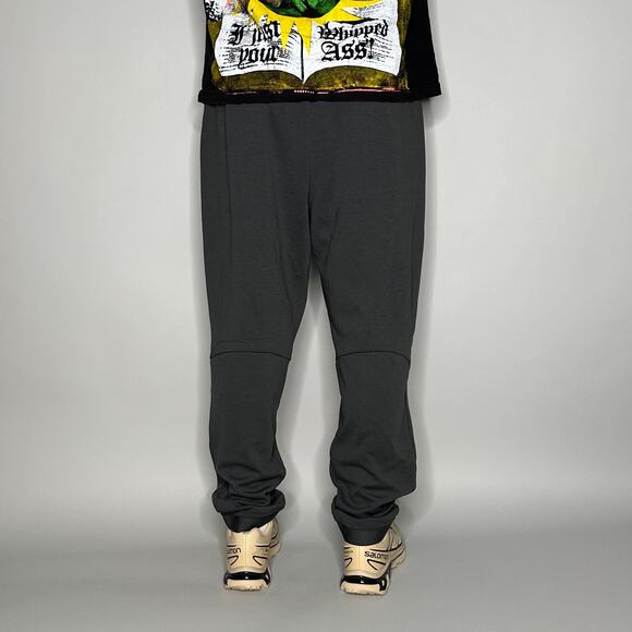 Nike Sweatpants Dark Grey Polyester Joggers White Swoosh - Picture 3 of 4